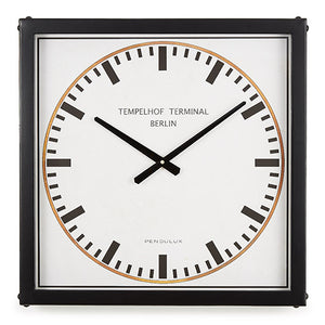 Tempelhof Terminal Clock Black
