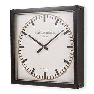 Tempelhof Terminal Clock Black
